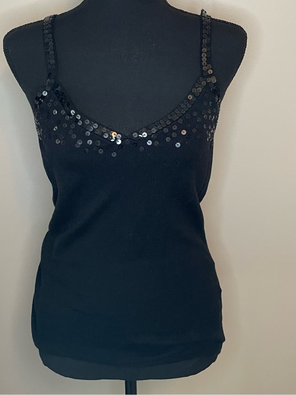 Old Navy Black Sequin Trim Camisole